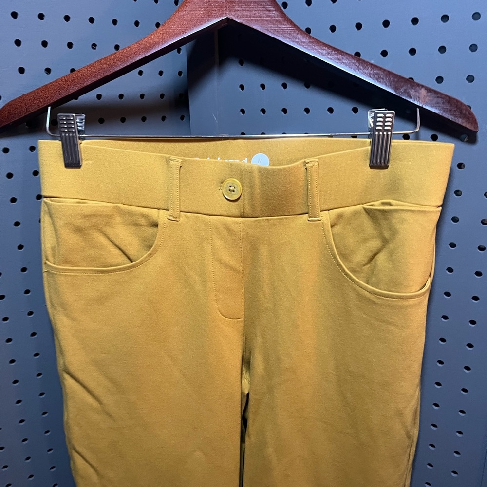 Betabrand Mustard Yellow Ponte Pants - Picture 2 of 7